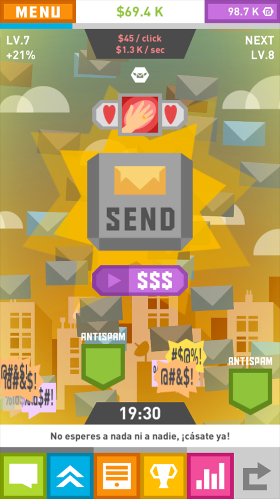 Atardeceres locos en Spam Game